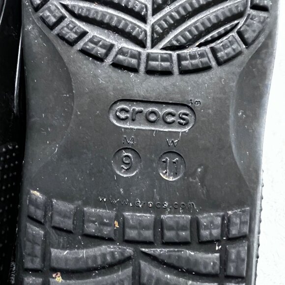 Crocs Black Slide Sandals M9/W11 Lightweight Comfort Slip-On - Picture 5 of 6